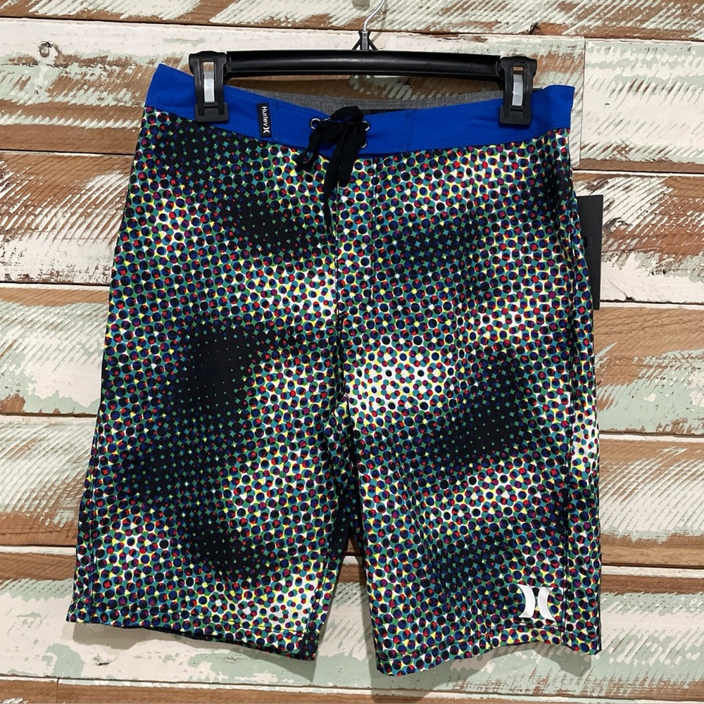 NWT HURLEY Boy's Board Shorts 16/28 Blue Multicolor Board Swim Shorts